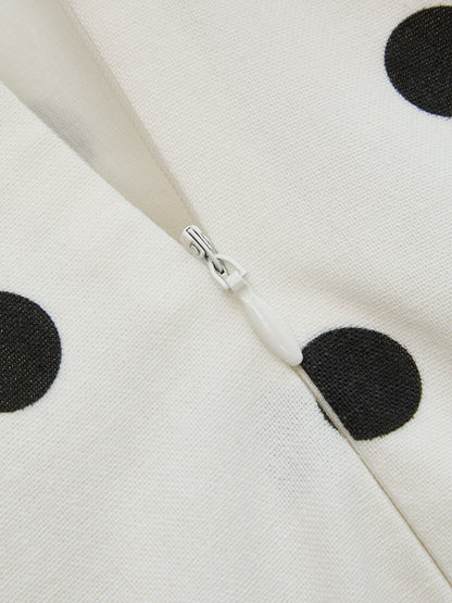 Fold Over Polka Dot A-Line Mini Dress