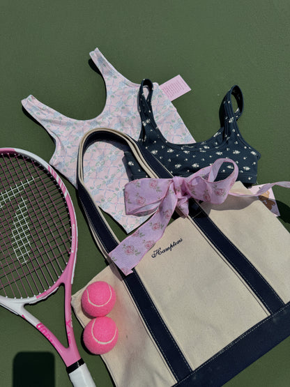 Hamptons Embroidered SHOPYDS EXCLUSIVE Coquette Bow BoatTote Bag