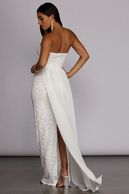 Bailey Strapless Lace Dress
