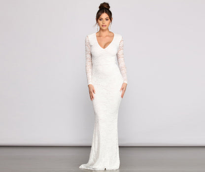Brooke Lace V Neck Formal Dress