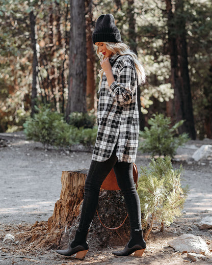 Bruno Cotton Blend Plaid Button Down Tunic