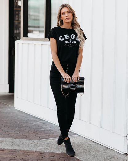 CBGB Cotton Distressed Tee - Black