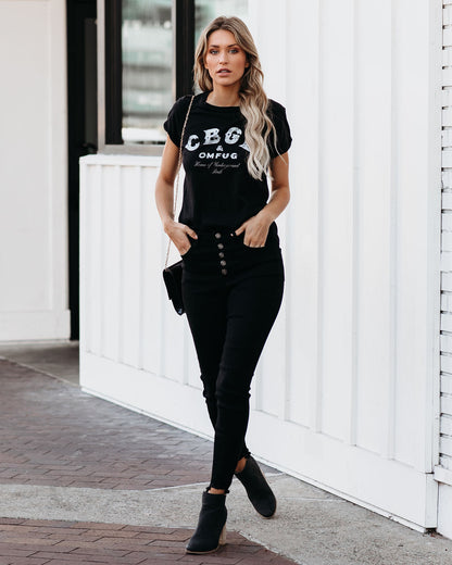 CBGB Cotton Distressed Tee - Black