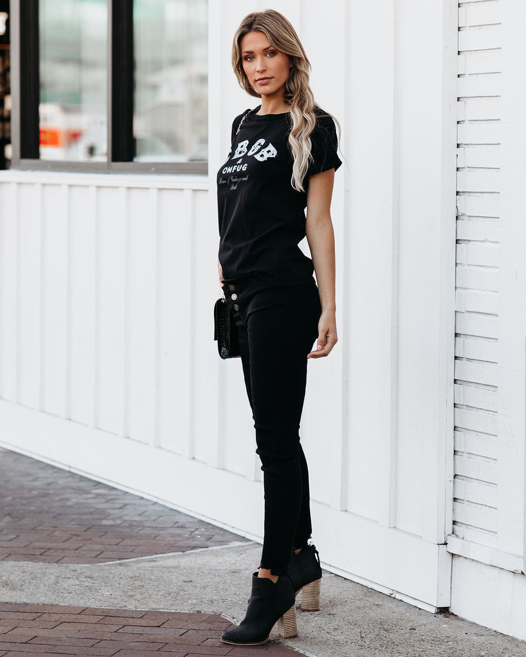 CBGB Cotton Distressed Tee - Black