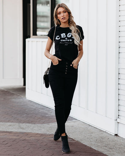 CBGB Cotton Distressed Tee - Black