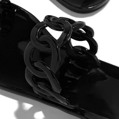 Casual Toe Loop Detailing Jelly Sandals