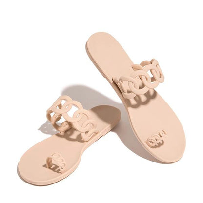 Casual Toe Loop Detailing Jelly Sandals