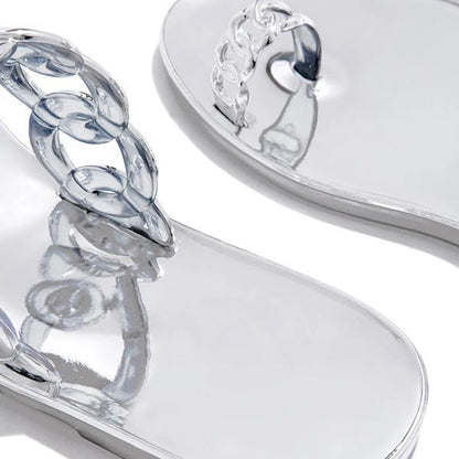 Casual Toe Loop Detailing Jelly Sandals