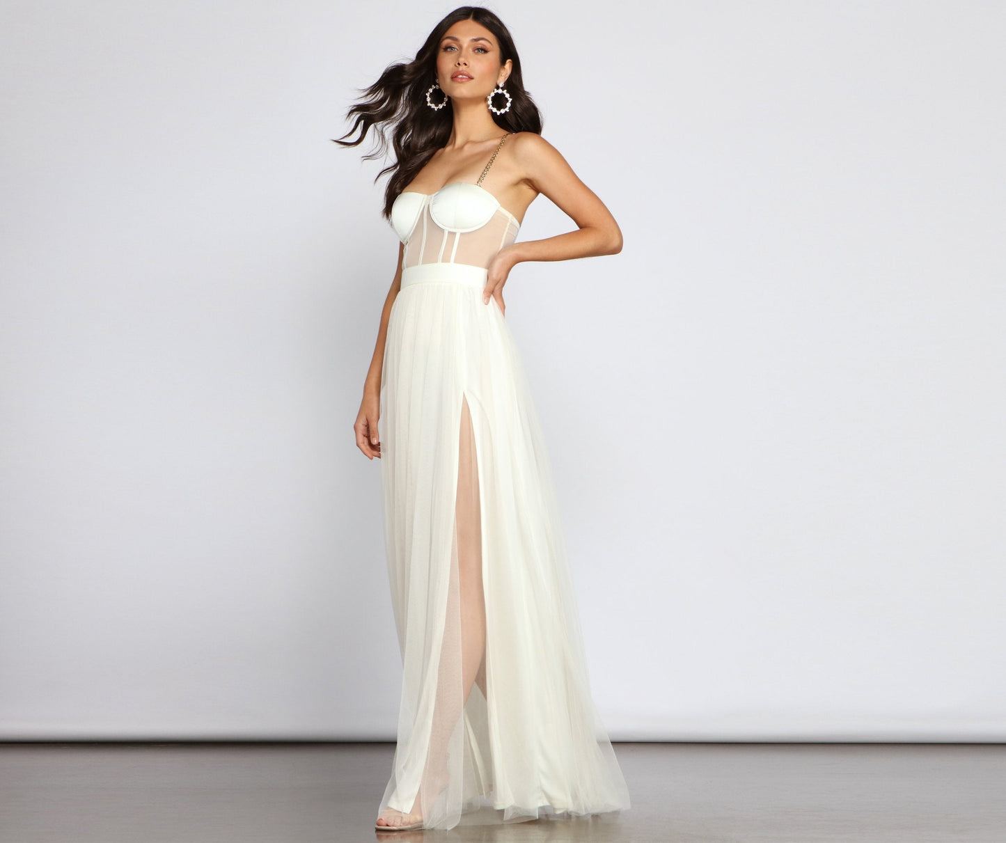 Cintra Mesh Tulle Bustier Gown