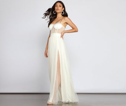 Cintra Mesh Tulle Bustier Gown