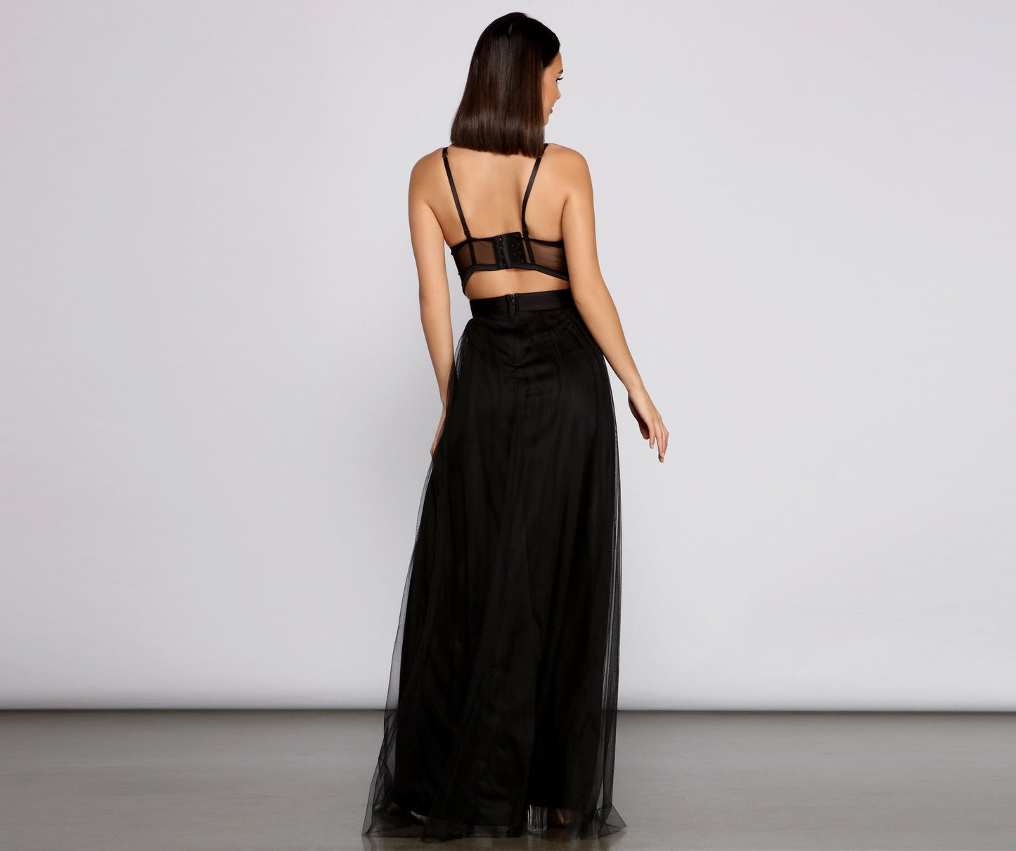 Cintra Mesh Tulle Bustier Gown