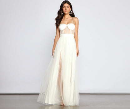 Cintra Mesh Tulle Bustier Gown