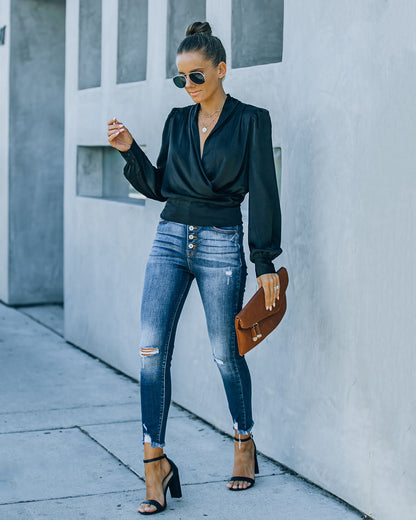 Exceptional Drape Blouse - Black