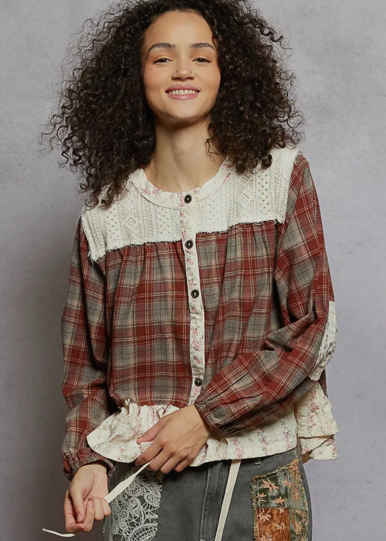 Plaid Fireside Top