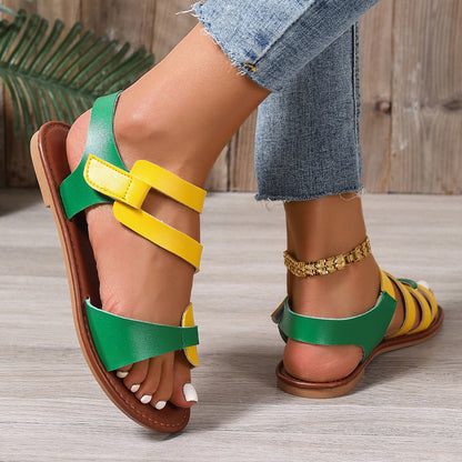 Color Leather Daily Summer Sandals
