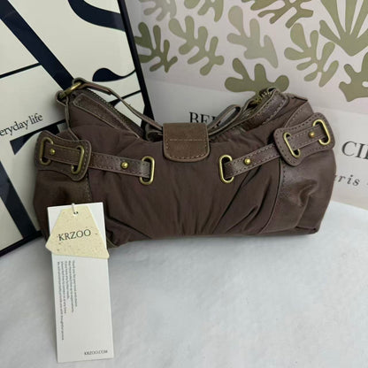 Distressed Vintage-Style Underarm Bag