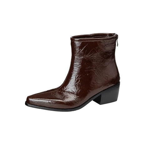 Chunky Heel Lychee Boots